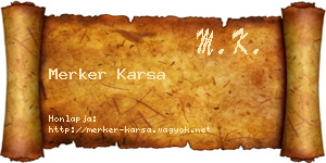 Merker Karsa névjegykártya